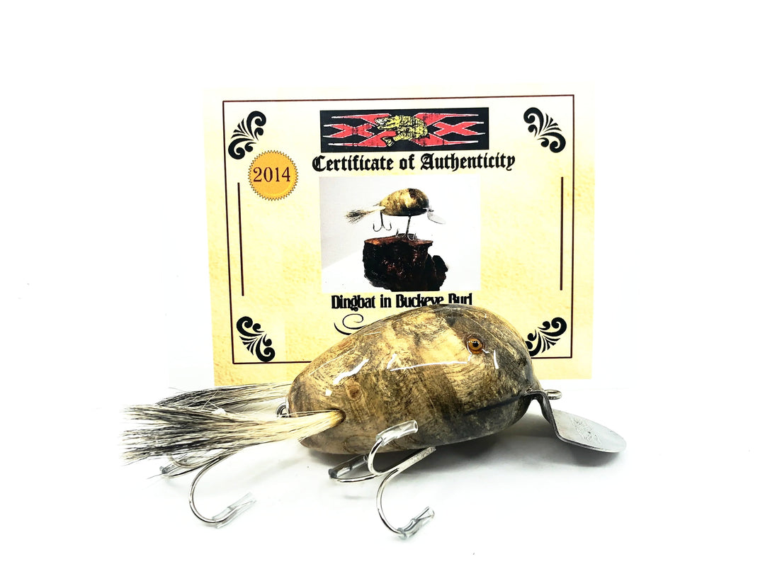 Musky Dan (XXX Lures) Dingbat 2 3/4", Buckeye Burl w/COA