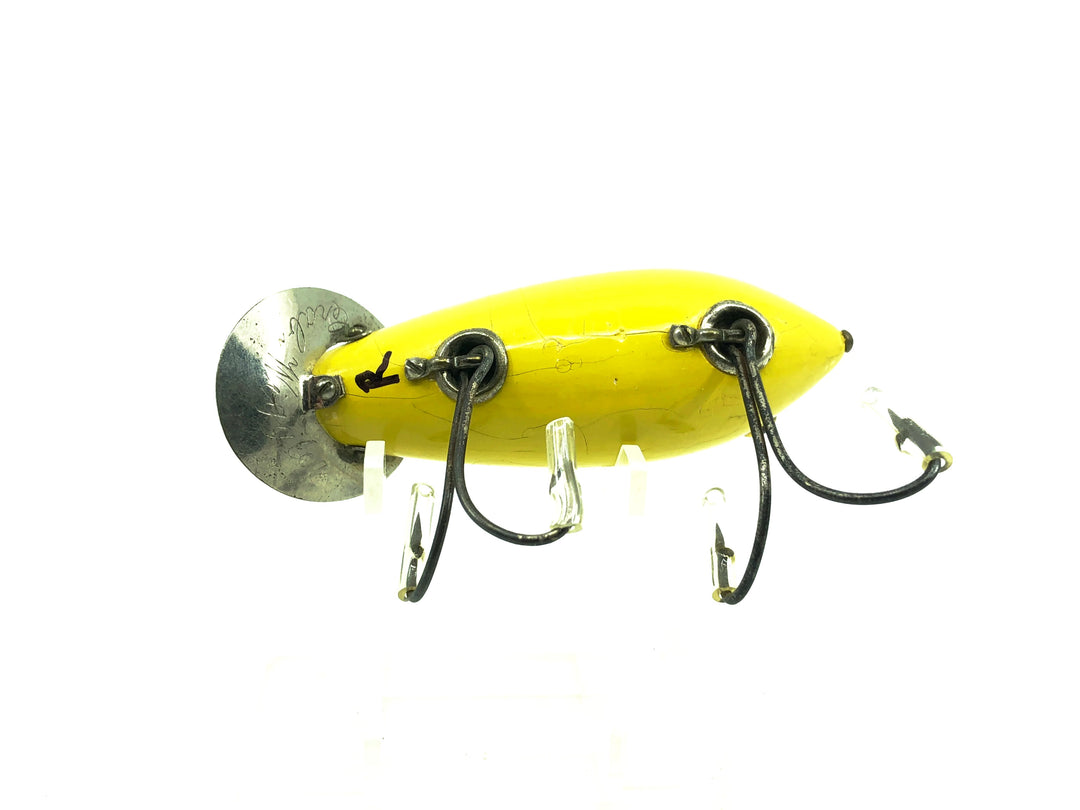 Repainted Heddon Baby Crab Wiggler #1900, Repainted Yellow Color