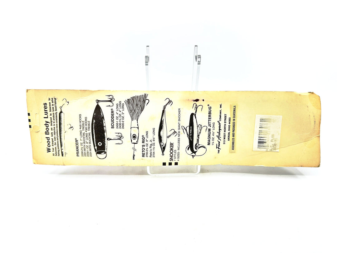 Fred Arbogast A.C Plug Wag Tail, Red/Black Ribs Color on Card