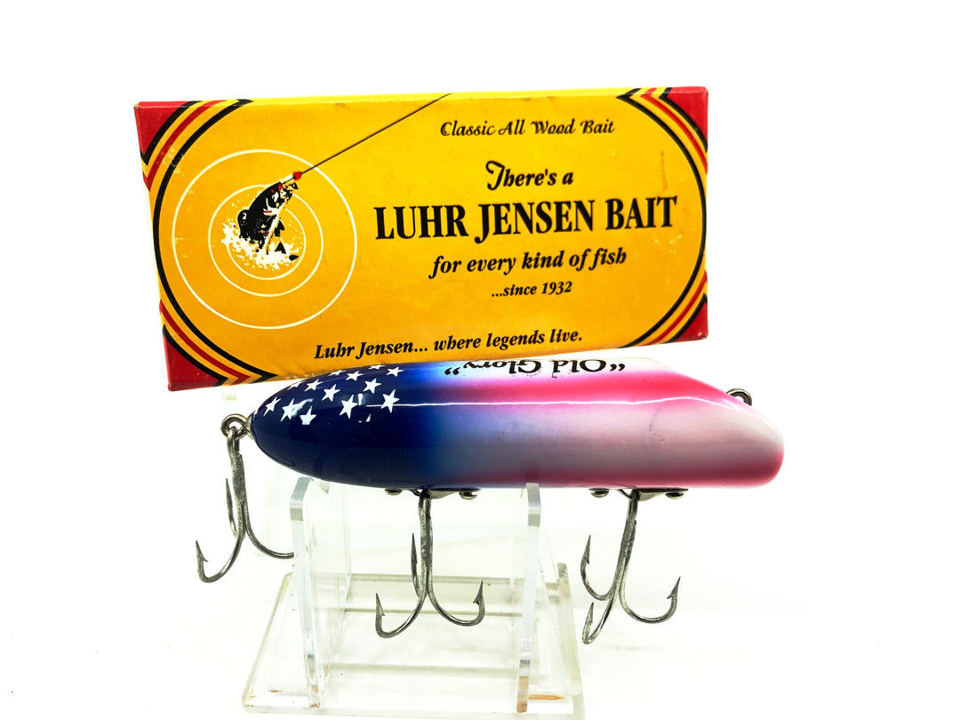 Luhr-Jensen South Bend "Old Glory" Sept. 11 2001 Bass-Oreno Red White Blue New in Box Signed by Phil Jensen #295