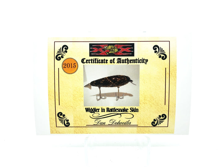 Musky Dan (XXX Lures) Wiggler, Real Rattlesnake Skin Finish w/COA
