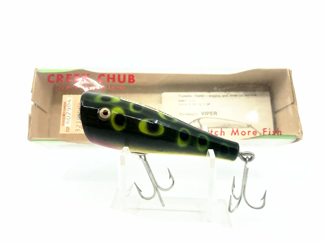 Creek Chub 3200 Plunker, Frog Color 3219 w/Box - Tack Eye