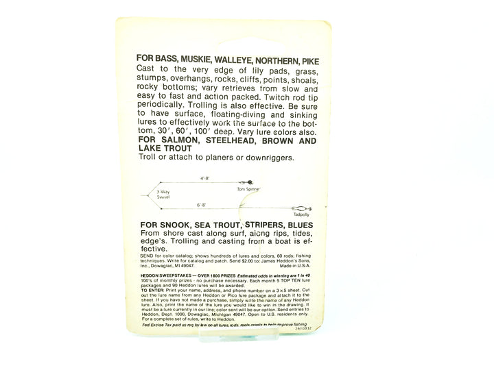 Heddon Magnum Clattertad 9906, VRB Nickle Rainbow Shiner Card
