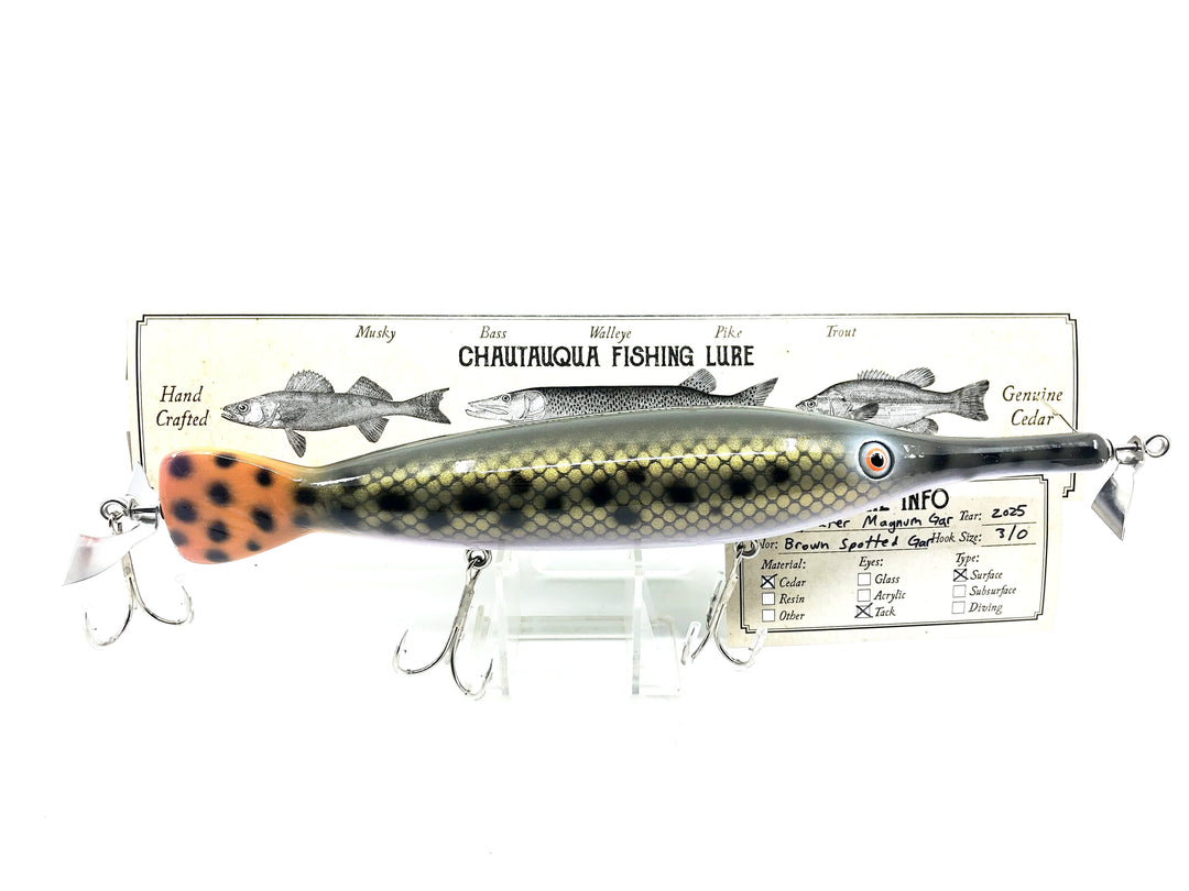 Chautauqua Topwater Magnum Gar, Brown Spotted Gar Color