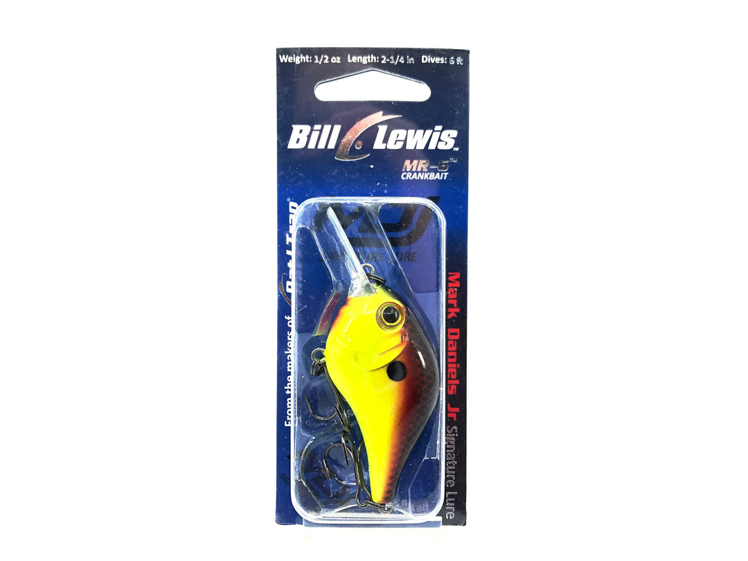 Bill Lewis MR-6 Crankbait Mark Daniels Jr Crankbait, Chartreuse Blaze color on Card