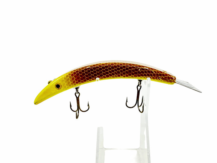 Grim Reaper Musky Bait "The Sickle", Yellow/Brown Scale Color