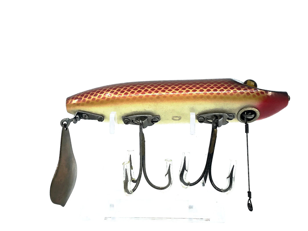 Heddon Repainted Flaptail, Dale Roberts, Red Scale Color