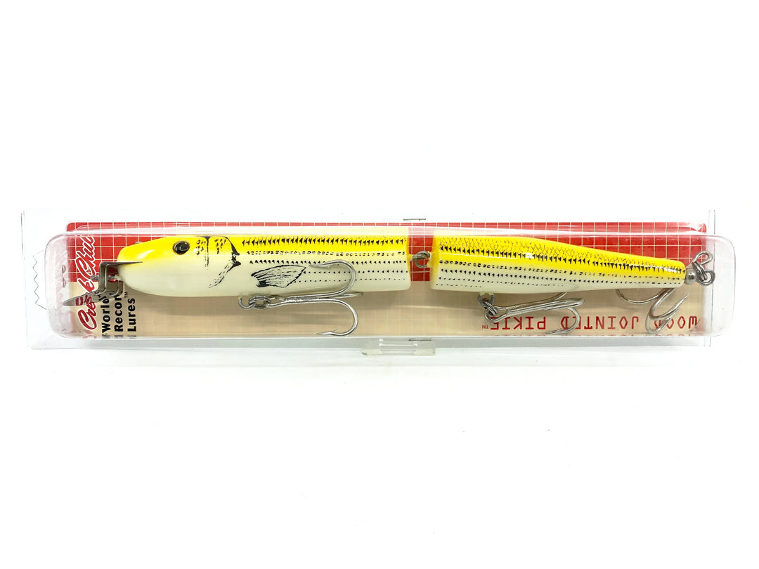 Creek Chub Wooden Giant Jointed Pikie 800, YC Yellow Croaker Color, New on Card Old Stock