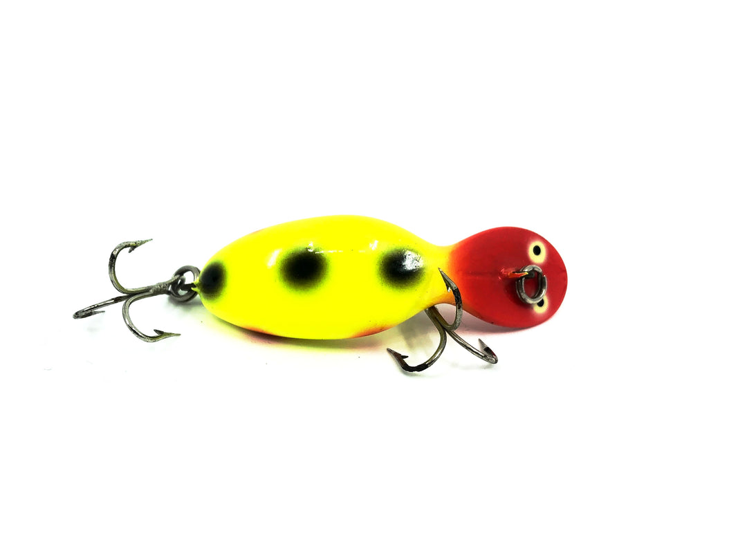 Heddon Tiny Clatter Tad, YRHS Yellow Fluorescent/Red Head/Dots Color