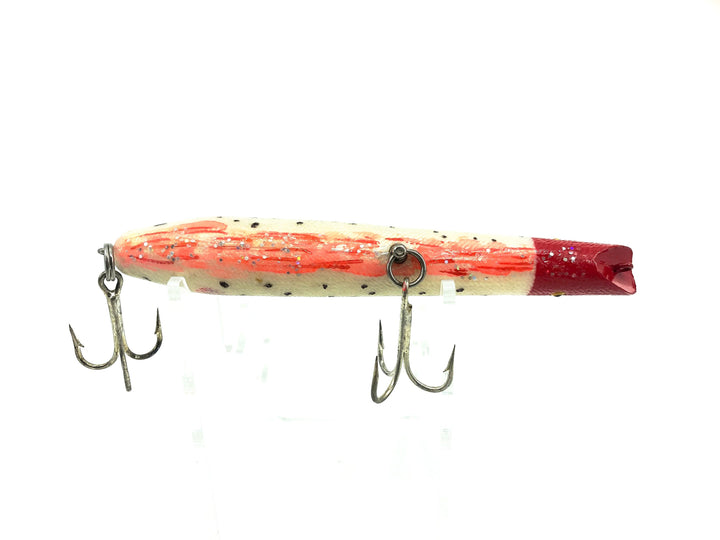 Cotton Cordell Pencil Popper 6600, Repainted Red Head/Silver Color