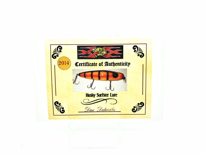 Musky Dan (XXX Lures) Husky Surfster Lure, Yellow/Black Back/Red w/COA