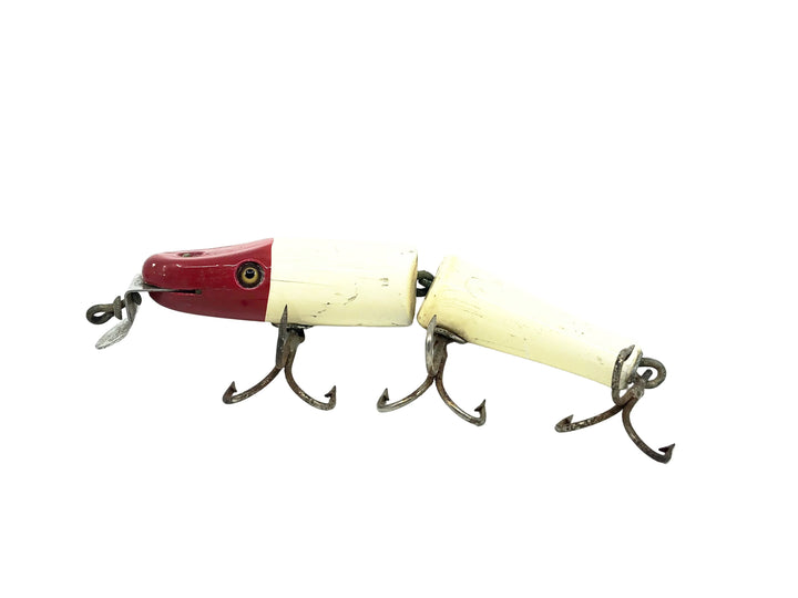 Creek Chub 2600 Jointed Pikie Minnow, Red Head/White Color 2601 Glass Eyes