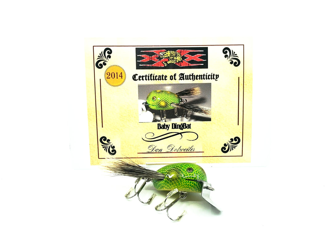 Musky Dan (XXX Lures) Baby Dingbat, Frog Spot w/COA