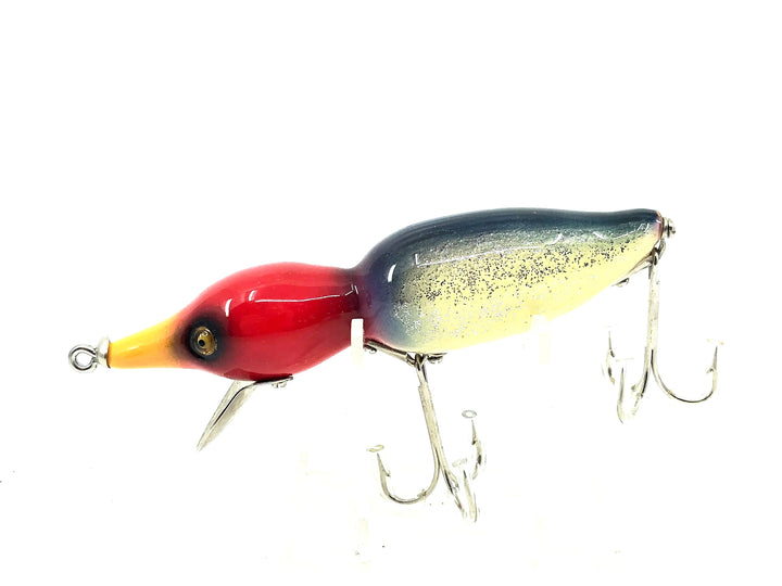 Musky Dan (XXX Lures) Duck Lure, Red Head/Blue Flitter Color