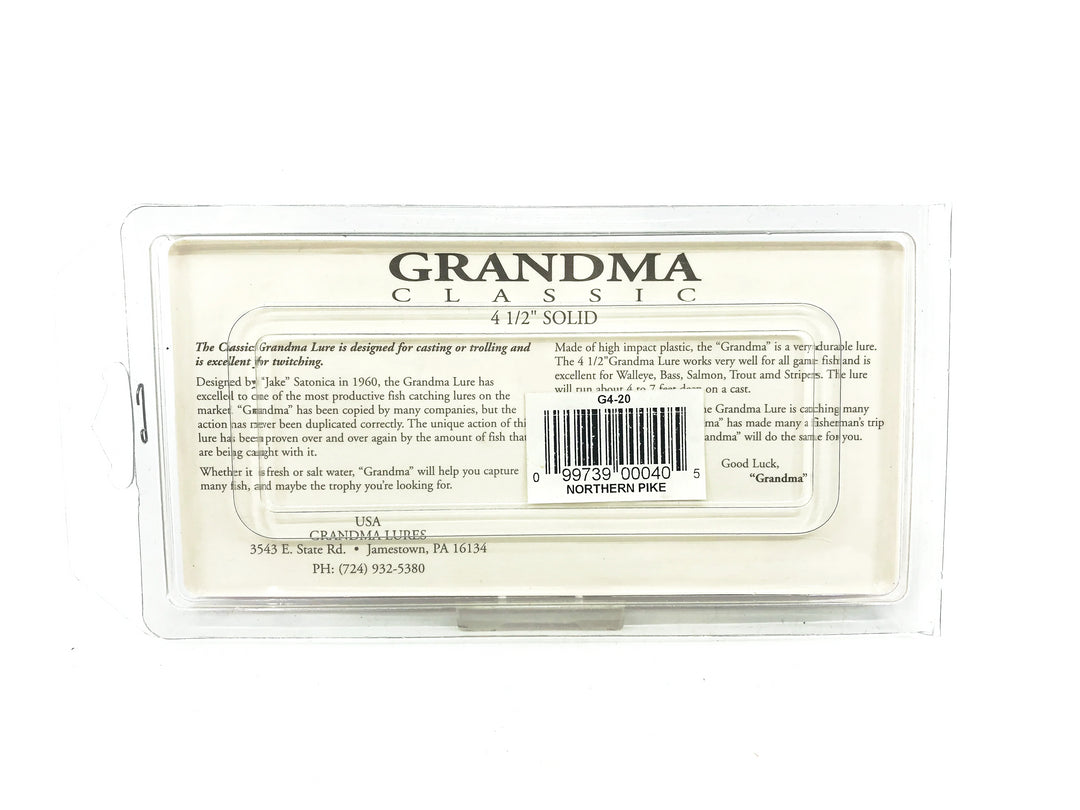 Grandma Classic 4 1/2", #20 Northern Pike Color on Card