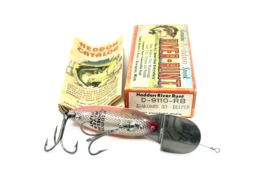 Heddon River Runt Spook Go-Deeper, D-9110-RB Rainbow Color with Box and Paperwork