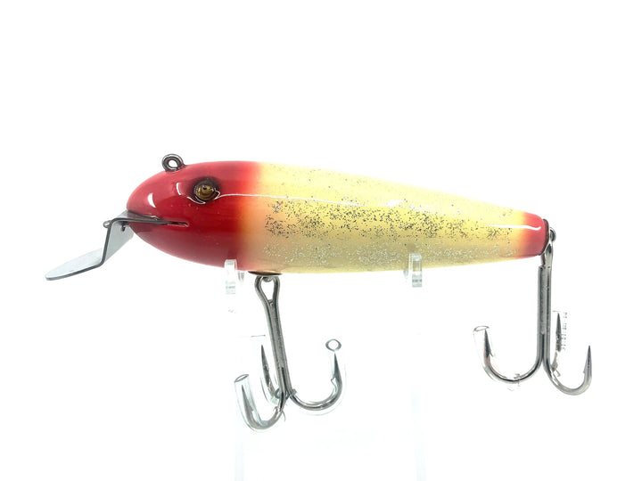 Musky Dan (XXX Lures) Husky Musky Wiggler, Red Head & Tail/White Flitter Color