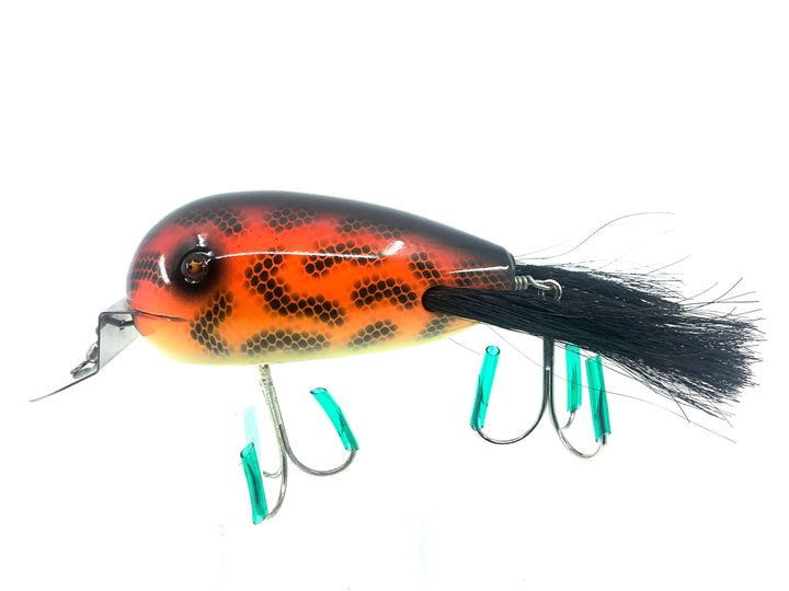 Musky Dan (XXX Lures) Giant Dingbat 6", Orange/Black Scale & Back Color