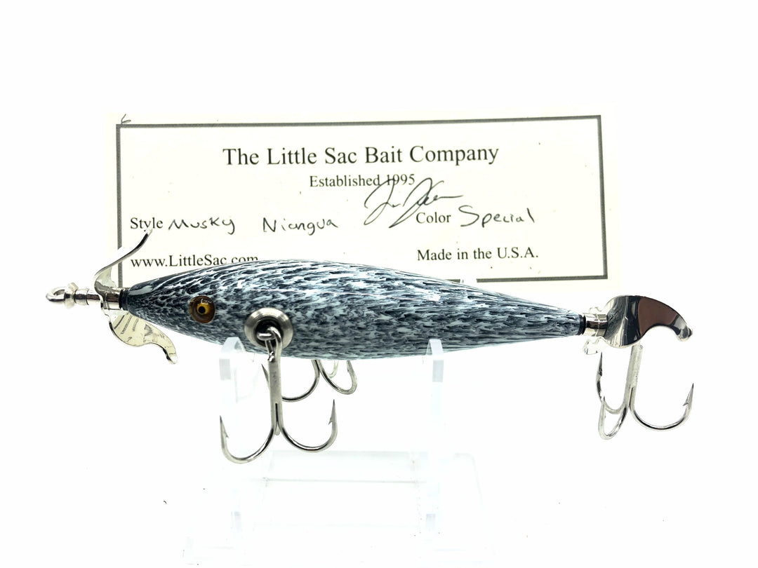 Little Sac Bait Company Musky Niangua Minnow, Special Color Grey Marbling Signed Paperwork w/Box 2014