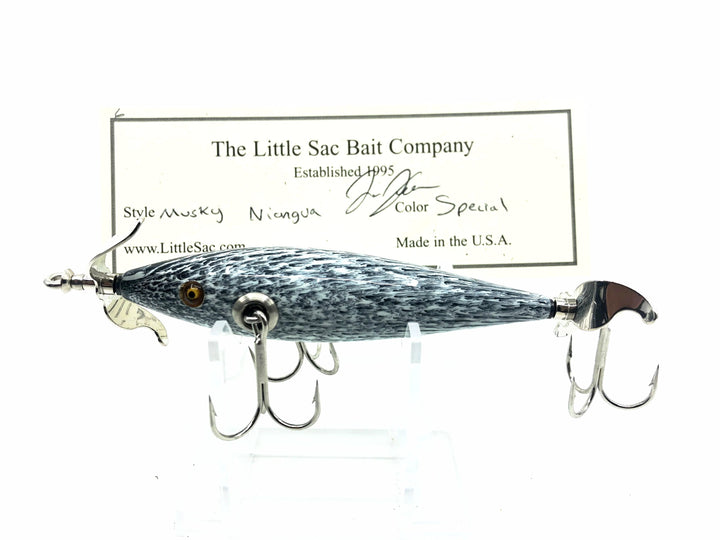 Little Sac Bait Company Musky Niangua Minnow, Special Color Grey Marbling Signed Paperwork w/Box 2014