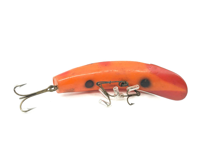 Helin Flatfish S3, OB Orange Red Tip Black Stripe Color -Vintage Plastic
