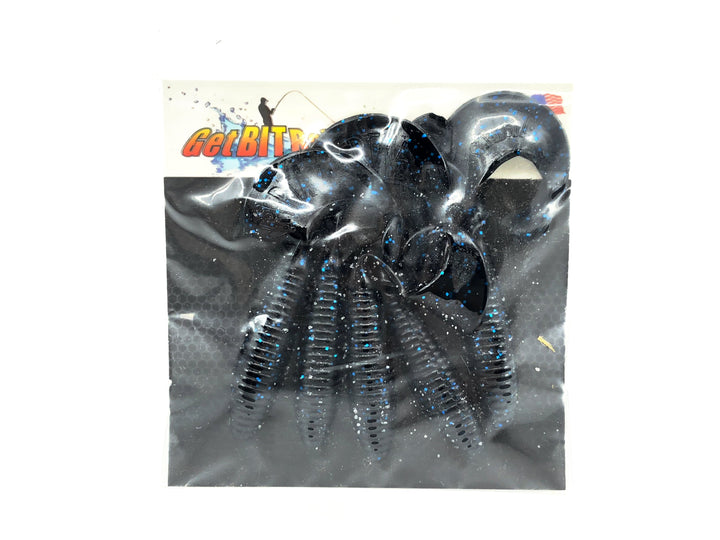 Get Bit Baits X Viper Hyper Tail 4", Black/Blue Color - 5 Pack