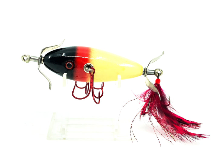 Contemporary 3 Hook Minnow, Black & Red Head/White Body Color