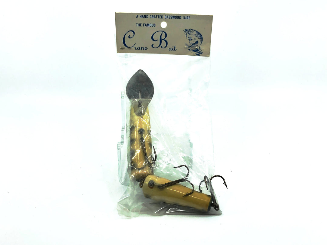 Crane Jointed Pikie Musky Lure, Green Perch/Yellow Belly Color on Card