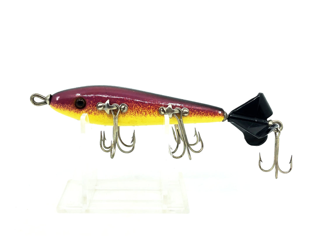 Contemporary Spinning Five Hook Minnow, Purple Crackleback/Yellow Belly Color