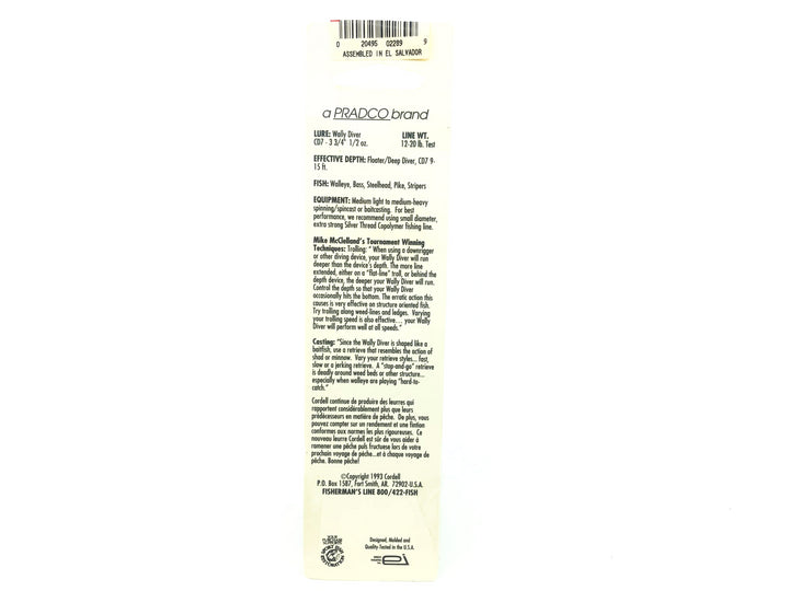 Cotton Cordell Wally Diver CD-7, #22 Perch Color on Card