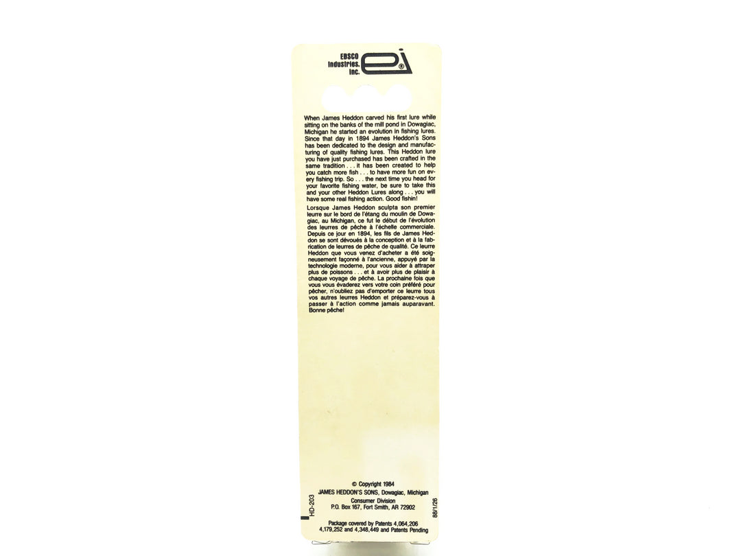 Heddon Chugger Spook 9540-XBW, Black Shore Minnow Color on Card