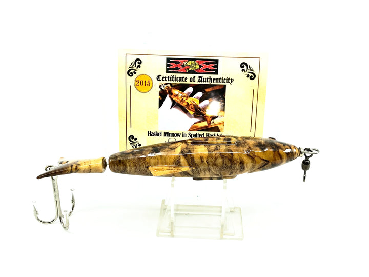 Musky Dan (XXX Lures) Haskel Minnow in Spalted Hackleberry w/COA