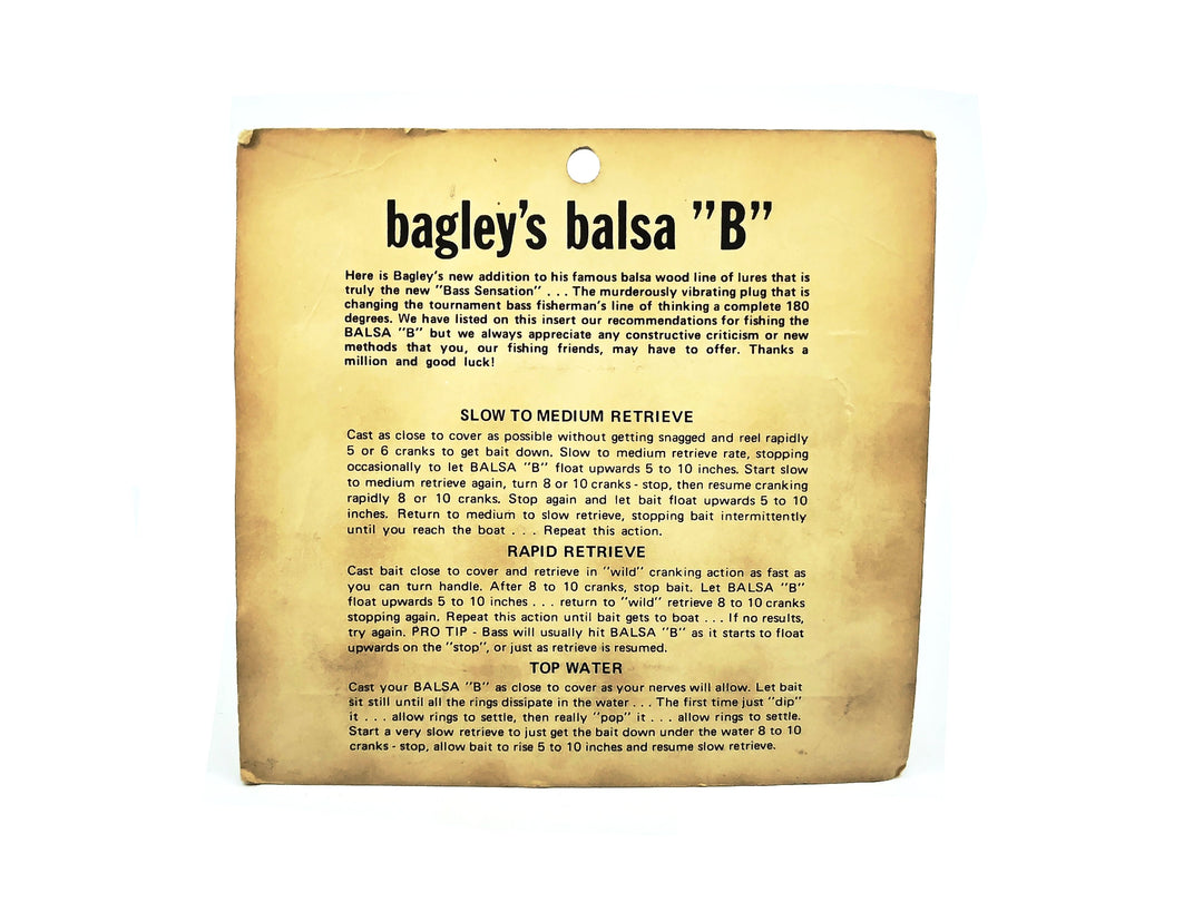 Bagley Balsa B3 BB3-09, Black on Chartreuse New on Card