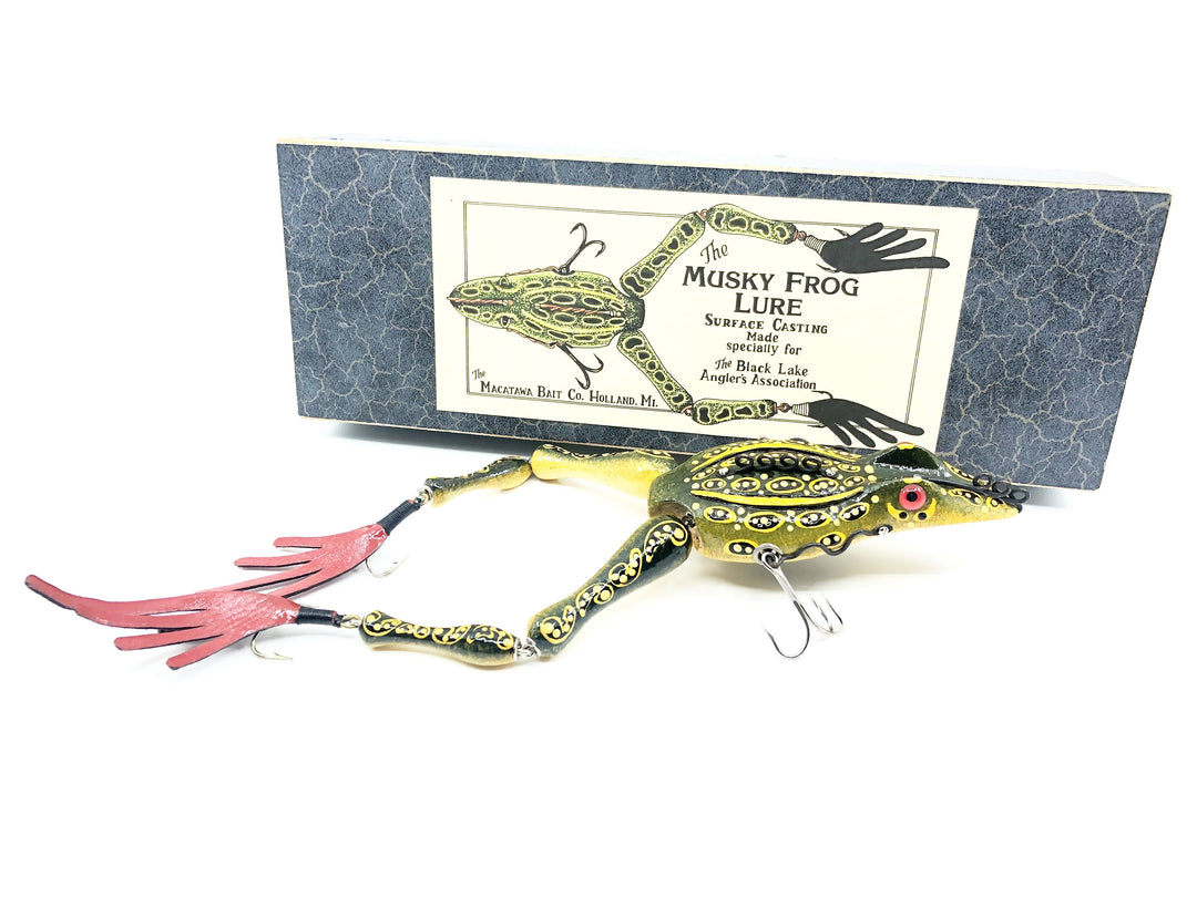 Macatawa Bait Co. Musky Frog Green/Gold/Black Scale Color w/Box