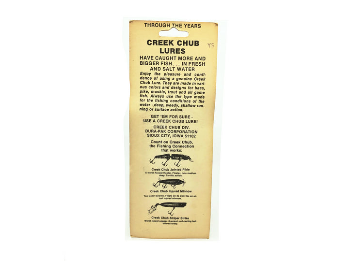 Creek Chub Darter 2000P, Yellow/Black &amp; Red Dots Color on Card