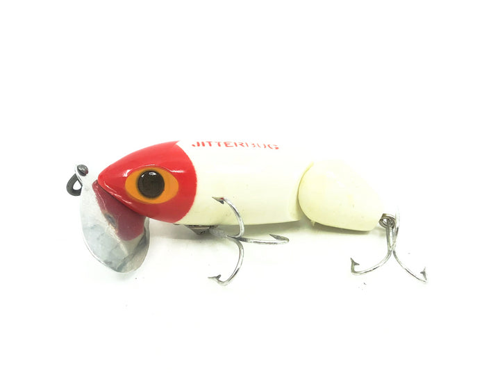 Arbogast Jointed Jitterbug, Red Head/White Color