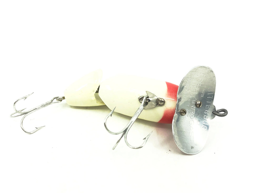 Arbogast Jointed Jitterbug, Red Head/White Color