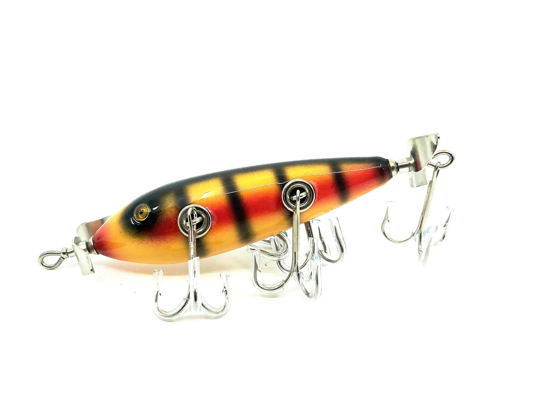 Musky Dan (XXX Lures) 5 Hook Minnow, Yellow/Black Ribs/Red Stripe Color
