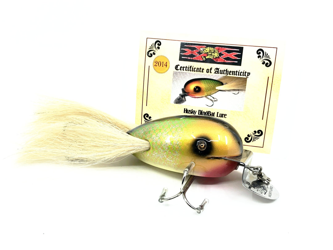 Musky Dan (XXX Lures) Husky Dingbat, Gold/Green Scales w/COA