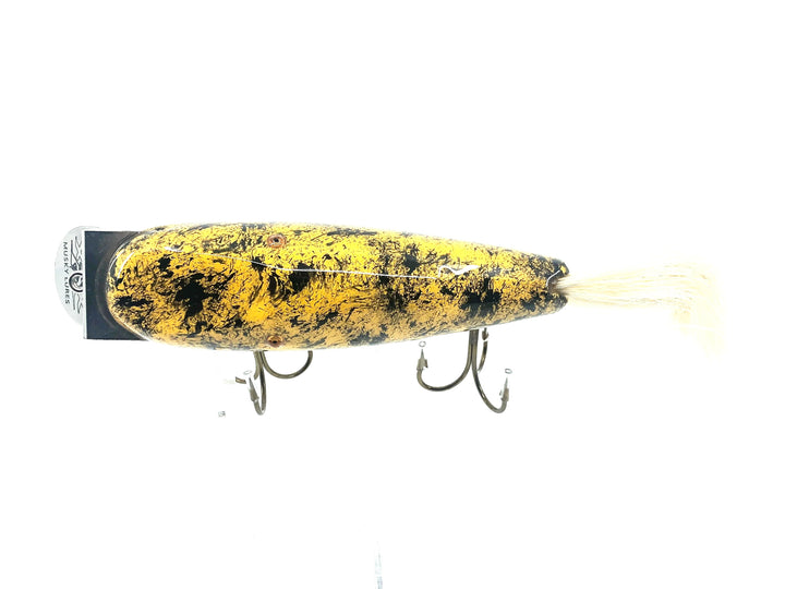 Musky Dan (XXX Lures) Giant Dinger, Speckled Yellow Frog w/Box & COA