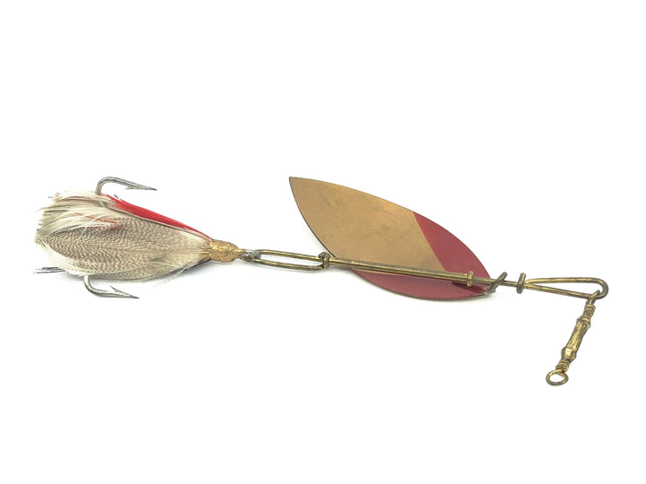 Pflueger Muskill Spinner 2463 No.12 Treble, Gold Blade/Feather Tail - Beautiful Peacock Feather