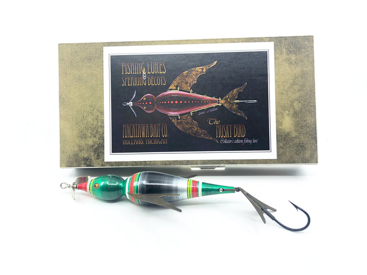 Macatawa Bait Co. Musky Bird, Green/Red/Yellow/Black Color w/Box