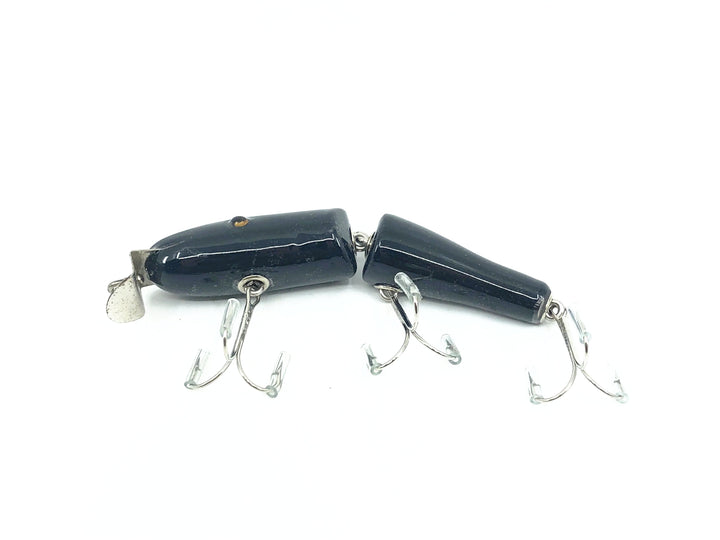 Musky Dan (XXX Lures) Repainted Creek Chub Jointed Pikie (2600), Black Color w/COA