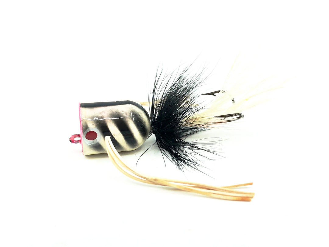 Large Vintage Fly Popper, White/Black Ribs Color