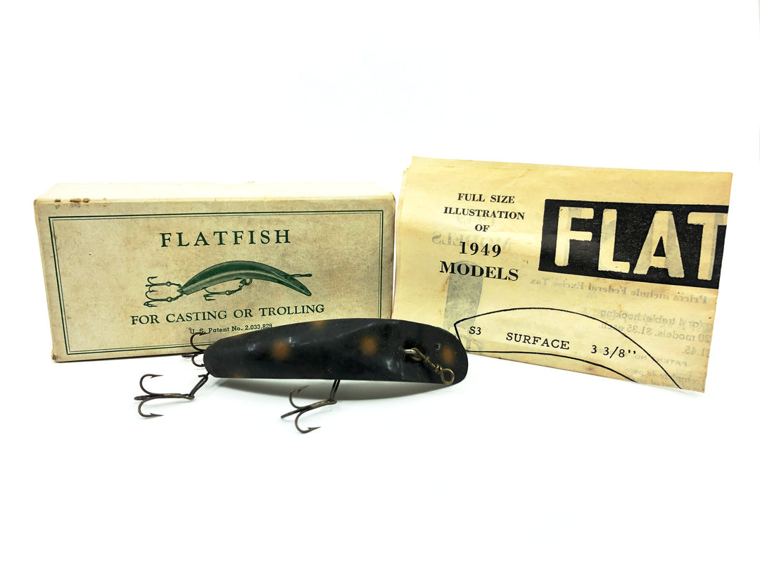Vintage Helin Flatfish U20, BL Black Color with Box - 1949