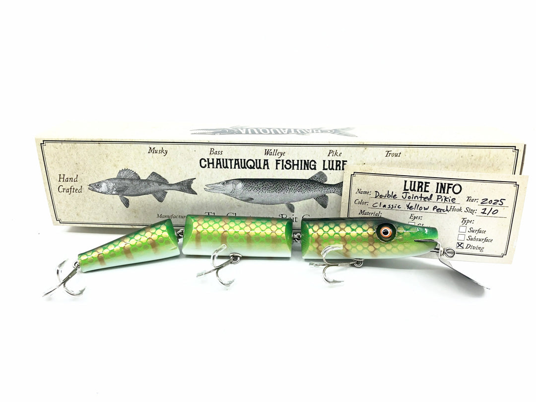 Chautauqua Double Jointed Pikie, Classic Yellow Perch Color