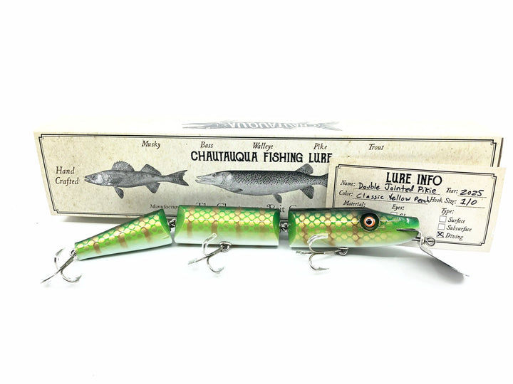 Chautauqua Double Jointed Pikie, Classic Yellow Perch Color