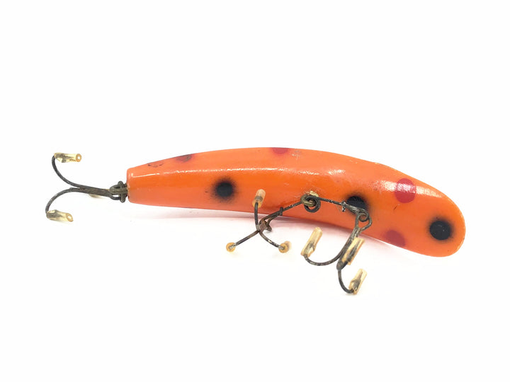 Helin Flatfish T4, OR Orange/Spots Color - Vintage plastic version