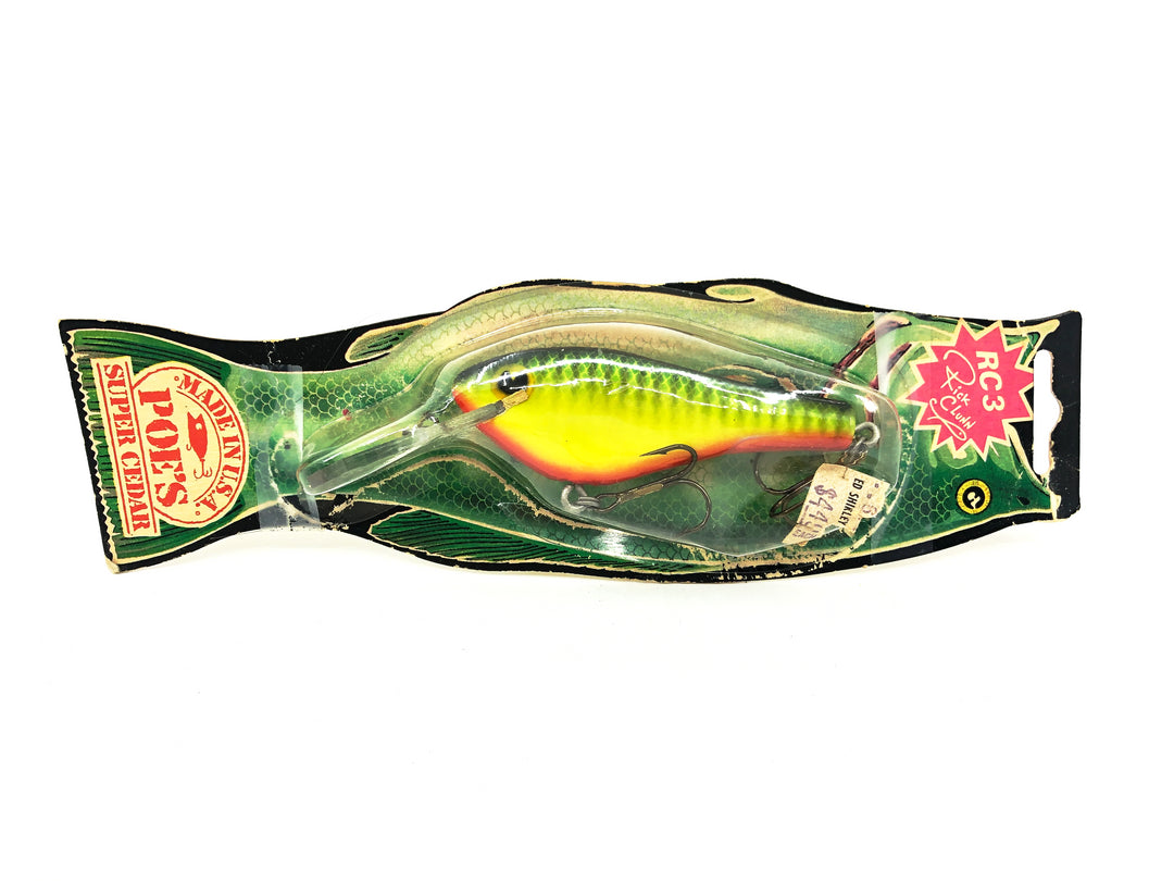 Poe's Super Cedar RC3, Green Chartreuse Crawdad/Black Back on Card