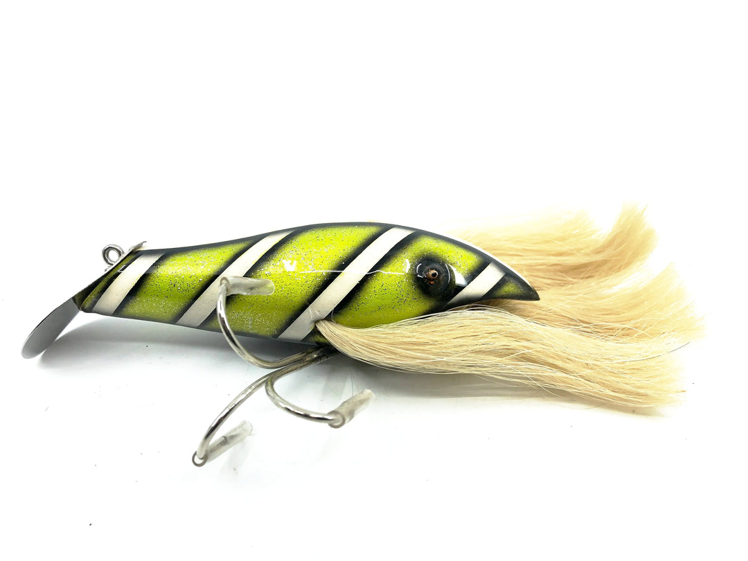 Musky Dan (XXX Lures) Musky Nabber, Chartreuse/White Rib w/Box & COA